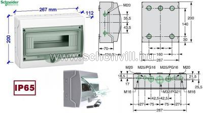 SCHNEIDER 13444 Kaedra mini elosztó 12 modul IP65 1.