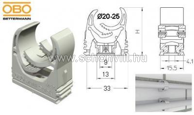 OBO 2153726 M-Quick M25 LGR Multi-Quick bilincs világosszürke Ø20-25 mm-es csövekhez 1.