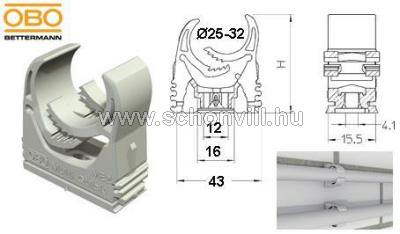 OBO 2153734 M-Quick M32 LGR Multi-Quick bilincs világosszürke Ø25-32 mm-es csövekhez 1.