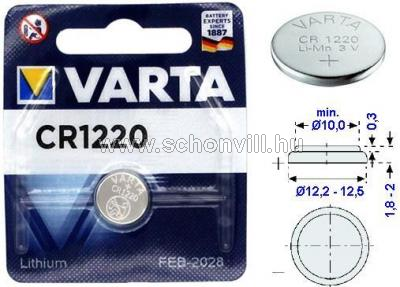 VARTA CR1220 6220 gombelem 3V 35mAh 1db/bliszter 1.