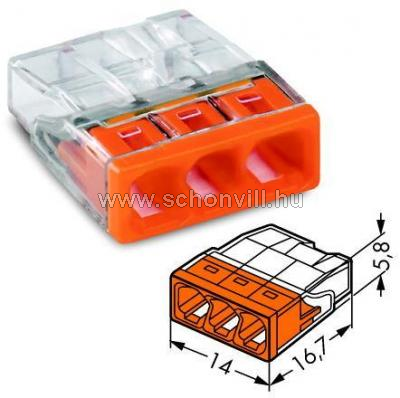 WAGO 2273-203 Csavar nélküli 3-pólusú vezetékösszekötő 0,5 - 2,5mm² vezetékhez 1.