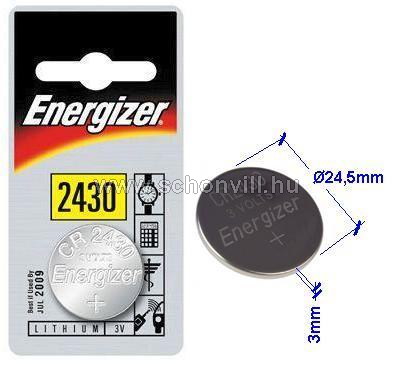 ENERGIZER CR2430 lítium gombelem 3V 290mAh 1db/bl. 1.