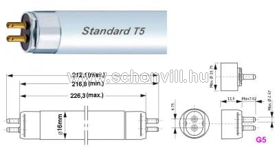 GE 39445 T5 miniatűr standard fénycső F6W/33/T5/GE/SL 1/25 4040°K 260lm 5000h 1.