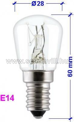 Törpelámpa TU 25W E14 230V TU 28MM PYGMY CLEAR MIH 1.