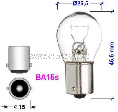 1115 15W 24V 10/200 Egyfonalú fék-, villogó-, tolató- és ködlámpa BA15s 1.