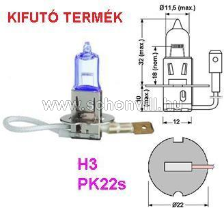 50340BU H3 SUPERBLUE 55W 12V 1/10/100 Egyfon. Halogén fényszóró izzó PK22s 1.