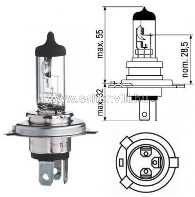 50450HU H4 75/70W 24V 1/10/100 Halogén fényszóró izzó P43t-38 1.