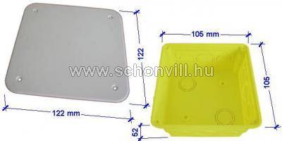 DUNSZT D-1101 + D-1102 100x100mm elágazódoboz fedéllel, lángálló 750°C 1.