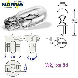 NARVA 171973000 24V 5W (W5W) W2,1x9,5d üvegfejü lámpa 1.