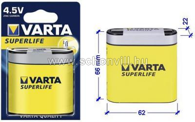 VARTA SUPERLIFE 2012 3R12 4,5V féltartós szén-cink elem 1db/bl. 1.