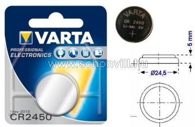 VARTA 6450 CR2450 3V 560mAh gombelem 1.