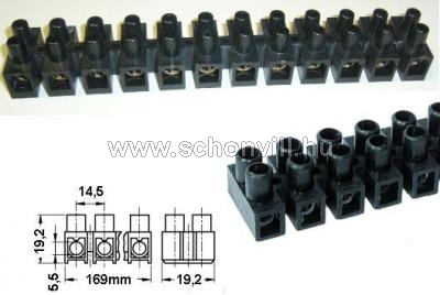 TRACON SF30A-H Flexibilis sorkapocs, 16mm2,63A,H 12 tagú PP fekete 1.