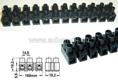 TRACON SF30A-H-L Flex. sorkapocs lemezes 16mm2,63A,H 12 tagú PP fekete 1.