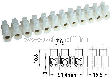 TRACON S3A-U Flexibilis sorkapocs 2,5mm², 16A, U 12 tagú, PE natúr 1.