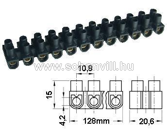 TRACON SF10A-U Flexibilis sorkapocs 6 mm2,40A,U 12 tagú,PE fekete 1.