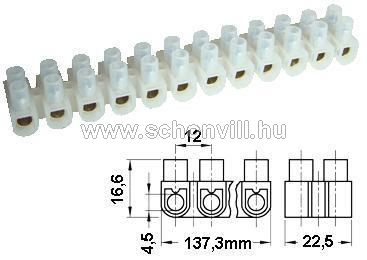 TRACON S15A-U Flexibilis sorkapocs 10 mm², 50A, U 12 tagú, PE natúr 1.