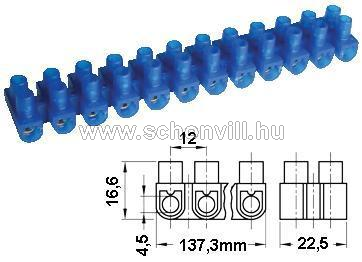 TRACON SK15A-U Flexibilis sorkapocs 10 mm², 50A, U 12 tagú, PE kék 1.