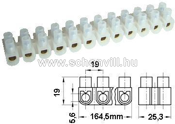 TRACON S30A-U Flexibilis sorkapocs 16 mm², 63A, U 12 tagú, PE natúr 1.