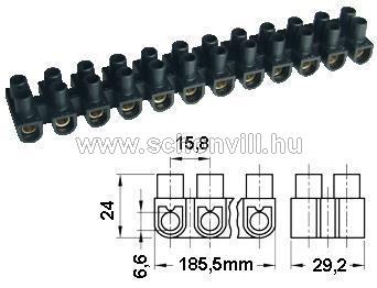 TRACON SF60A-U Flexibilis sorkapocs 25 mm², 80A ,U 12 tagú, PE fekete 1.