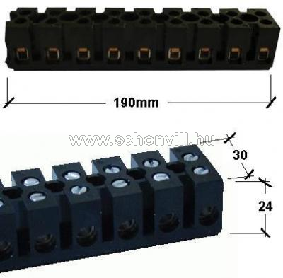 TRACON BSK-40A Bakelit sorkapocs, 40A/400V, 12 tag, M4 csavarral, max.10mm2 1.