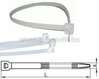 TRACON 130PR Kábelkötegelő 135 x 2.6 mm natúr, PA 6.6 1.