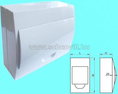 TRACON EDFKN-12/1 Elosztódoboz falon kívüli 1 sor/12 modul, fehér ajtó IP42 1.