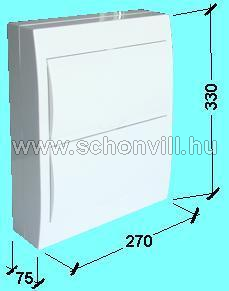 TRACON EDFKN-12/2 Elosztódoboz falon kívüli 24 modulos (2 sor/12 modul) fehér ajtó IP42 1.