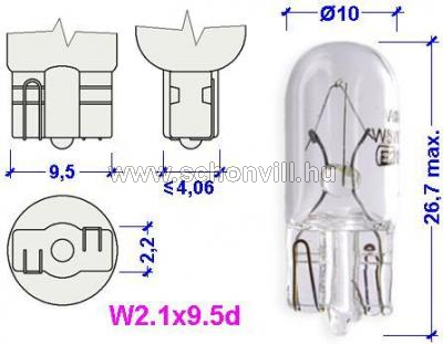 ELTA 507 24V 5W W2.1x9.5d üvegfejű autólámpa 1.