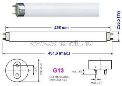 USHIO 3000077 F15T8BL 15W T8 BL G13 4000h UV-A Blacklight fénycső 1.