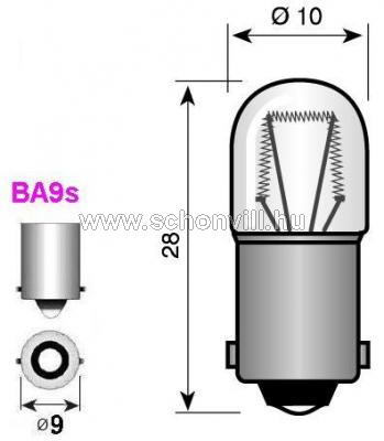 WB 241010 130V 2W Ba9s 1000h T10 Ø10x28mm miniatűr jelzőizzó 1.