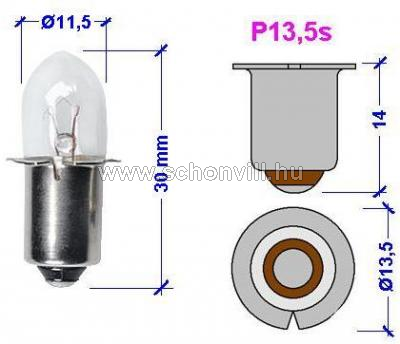 WB 241023 7,2V 550mA (3,96W) Kripton P13,5s izzó 1000h Ø11,5x30mm 1.