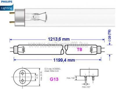 PHILIPS 928048604003 TUV T8 36W G13 UVC 8000h germicid fénycső 1.