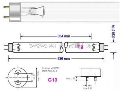 OSRAM 770271 HNS 15W G13 T8 Ø26x436mm germicid fénycső 1.