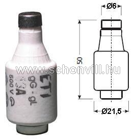 ETI 2312403 DII gG/gL 6A 500VAC / 250VDC 50kA D-rendszerű kisfeszültségű olvadóbetét 1.