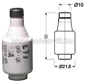 ETI 2312405 DII gG/gL 16A 500VAC / 250VDC 50kA D-rendszerű kisfeszültségű olvadóbetét 1.