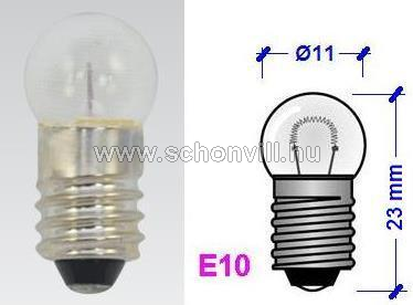 NBB 404030000 24V 125mA (3W) E10 izzó 2000h G11 Ø11x23mm 1.