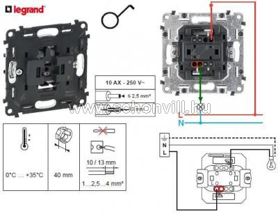 LEGRAND 752001 101-es, 1 -pólusú sülly. kapcsoló mechanizmus Valena Life InMatic 1.