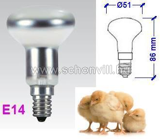 NBB 352000030 INFRATHERM R50 25W 230-240V E14 infrasatin fényforrás 1000h Ø51x86mm 1.