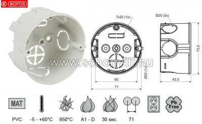 KOPOS KU 68-1901 KA Ø73X42mm univerzális doboz 1.