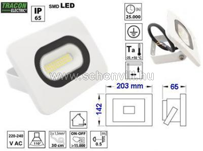 TRACON RSMDLF50 SMD fényvető, fehér 220-240V AC, 50W, 4000K, IP65, 3750lm, EEI=A 1.