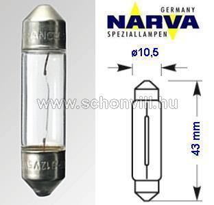 NARVA 17314 12V 10W SV8,5 autó soffita lámpa Ø10,5x43mm 2700K 1.