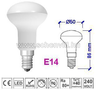 NBB 248000235 LED-es R50 240V 7W E14 600lm NW 4000°K 17000h Ø50x86mm 1.