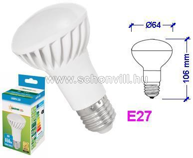 SPECTRUM 13993 LED R63 230V 8W E27 650lm CW (hideg fehér) 17000h Ø63x106mm 110° 1.