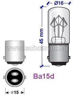 VEZALUX 151645400 30V 5W Ba15d T16x45mm világos jelzőizzó 2000h 373120000 1.