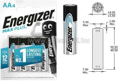 ENERGIZER MAX PLUS EP91 AA LR6 alkáli elem 1,5V 4db/bliszter 1.