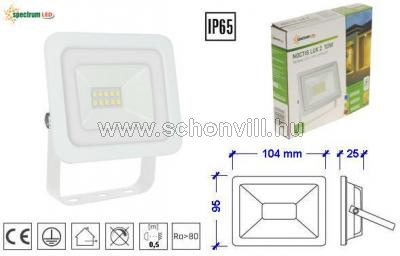 SPECTRUM NOCTIS LUX 2 SMD LED-es reflektor 230V 10W fehér NW/natúr 800lm IP65 17000h 1.