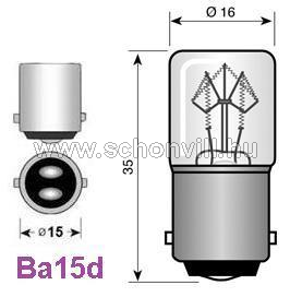 WB 241052 260V 7W Ba15d 16x35mm C-7A jelzőizzó 1.