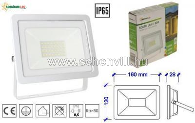 SPECTRUM SLI029043WW NOCTIS LUX 2 SMD LED-es fehér reflektor 230V 30W WW 2600lm IP65 17000h 1.