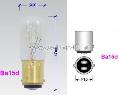 NBB 372001000 240V 15W BA15d Tubular T20X48mm 1.