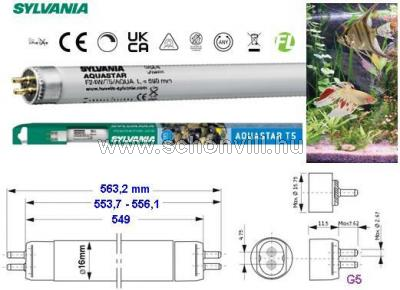 SYLVANIA 0002752 FHO24W/Aquastar T5 G5 24W 10000K 16x549mm 1.